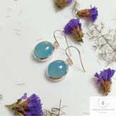 Blue Chalcedony Earrings, 925 Sterling Silver Chalcedony Drop Earrings, Gemstone Dangle Earrings, Wedding Bridal Earrings, Designer Earring